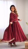 Maroon Anarkali