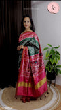 Green & Pink Patola Bandhej Saree