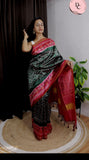 Green & Pink Patola Bandhej Saree