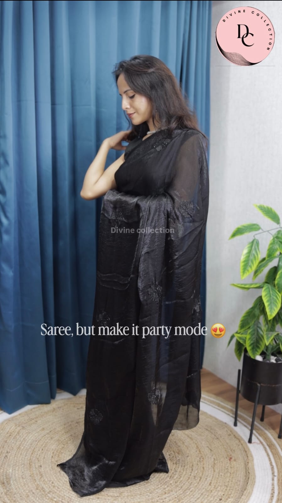 Party Glow Black Designer Saree