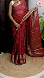 Maroon Kanjivaram Bandhani Saree