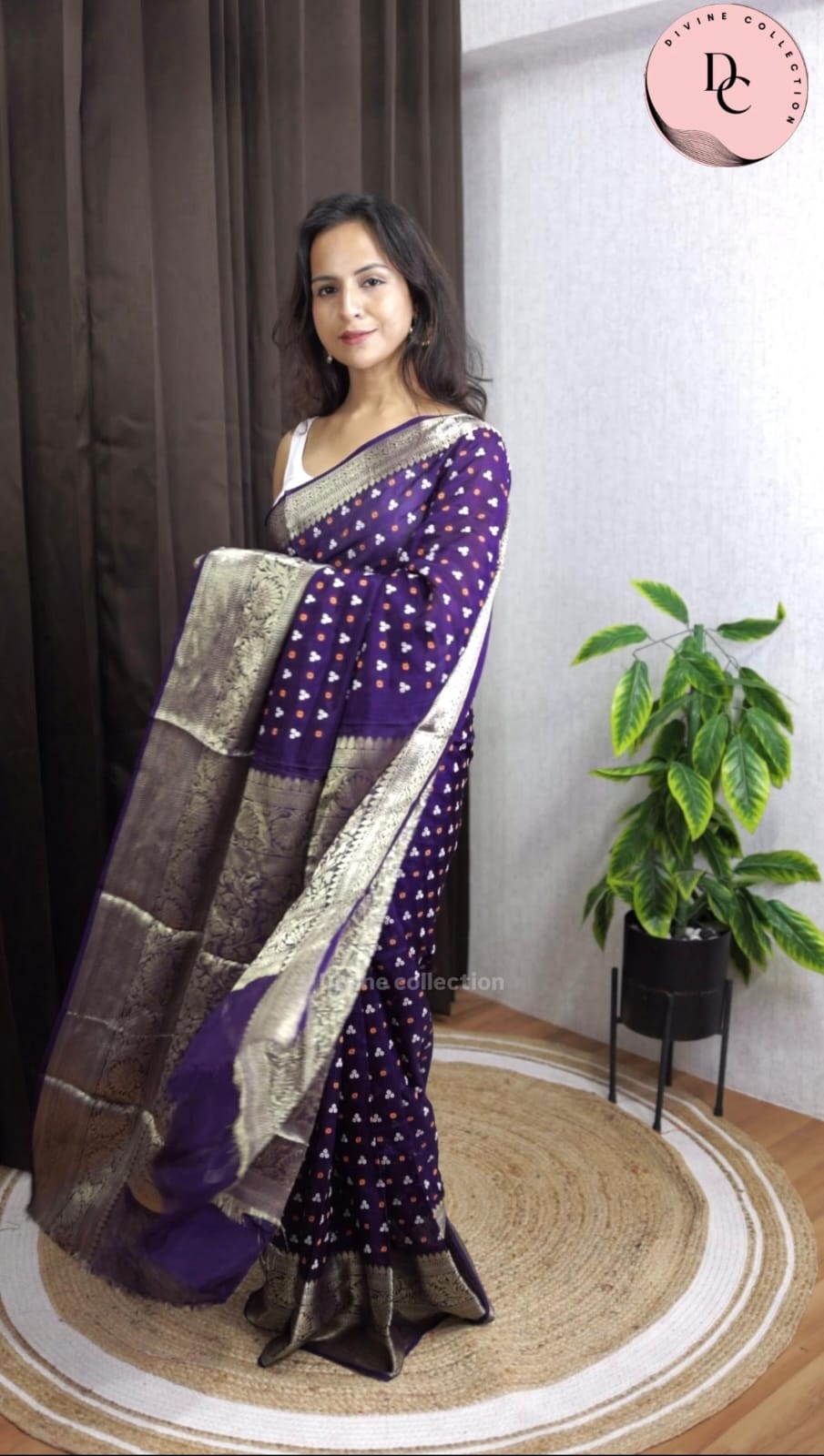 Purple Kanjivaram Teen Daani