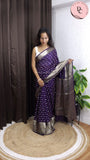 Purple Kanjivaram Teen Daani