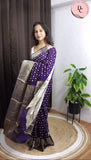 Purple Kanjivaram Teen Daani