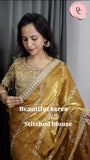 Embroidery Leheriya Satin Saree With Redymade Blouse