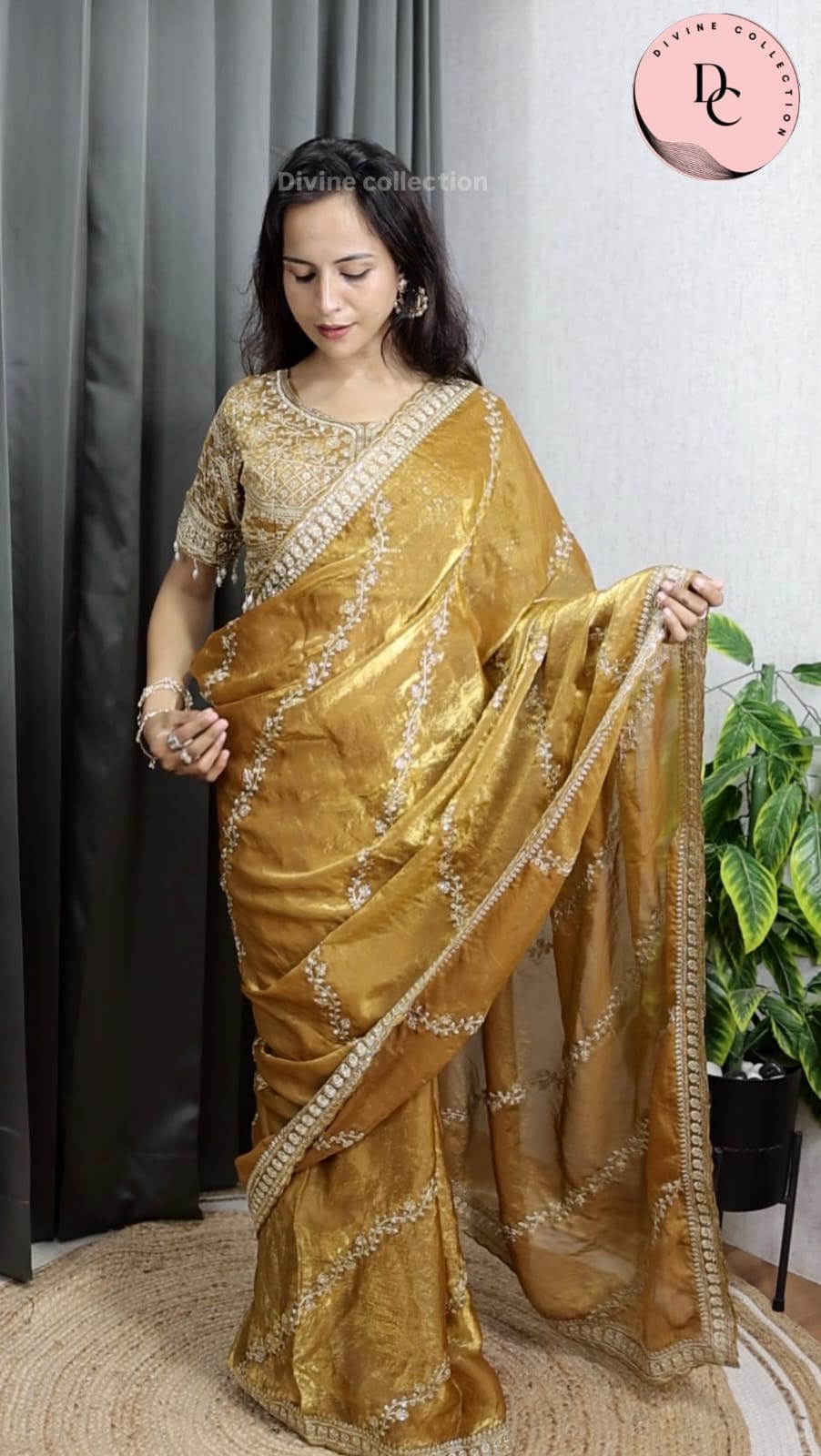 Embroidery Leheriya Satin Saree With Redymade Blouse