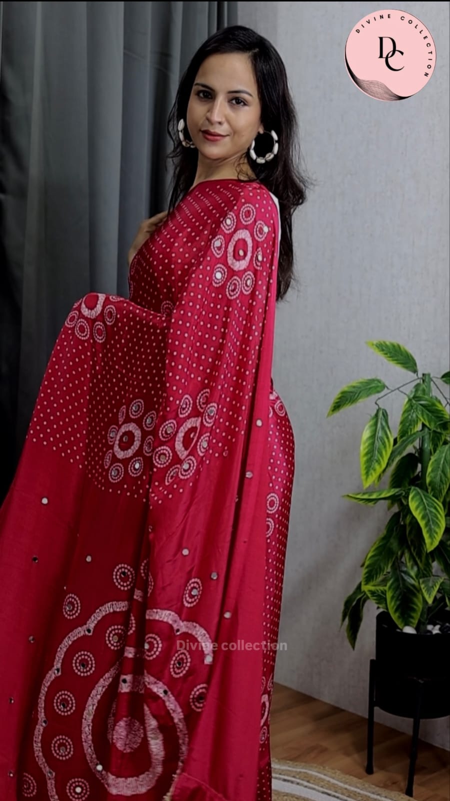 Rupali Pure Gajji Silk Ajrakh Bandhej Saree