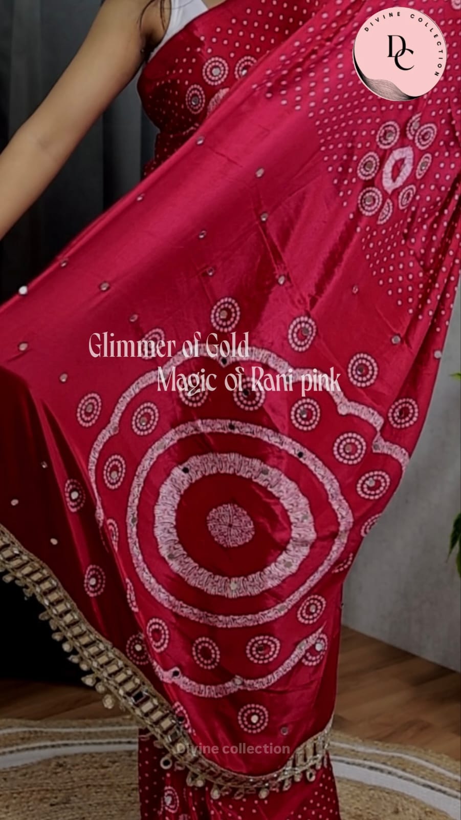 Rupali Pure Gajji Silk Ajrakh Bandhej Saree