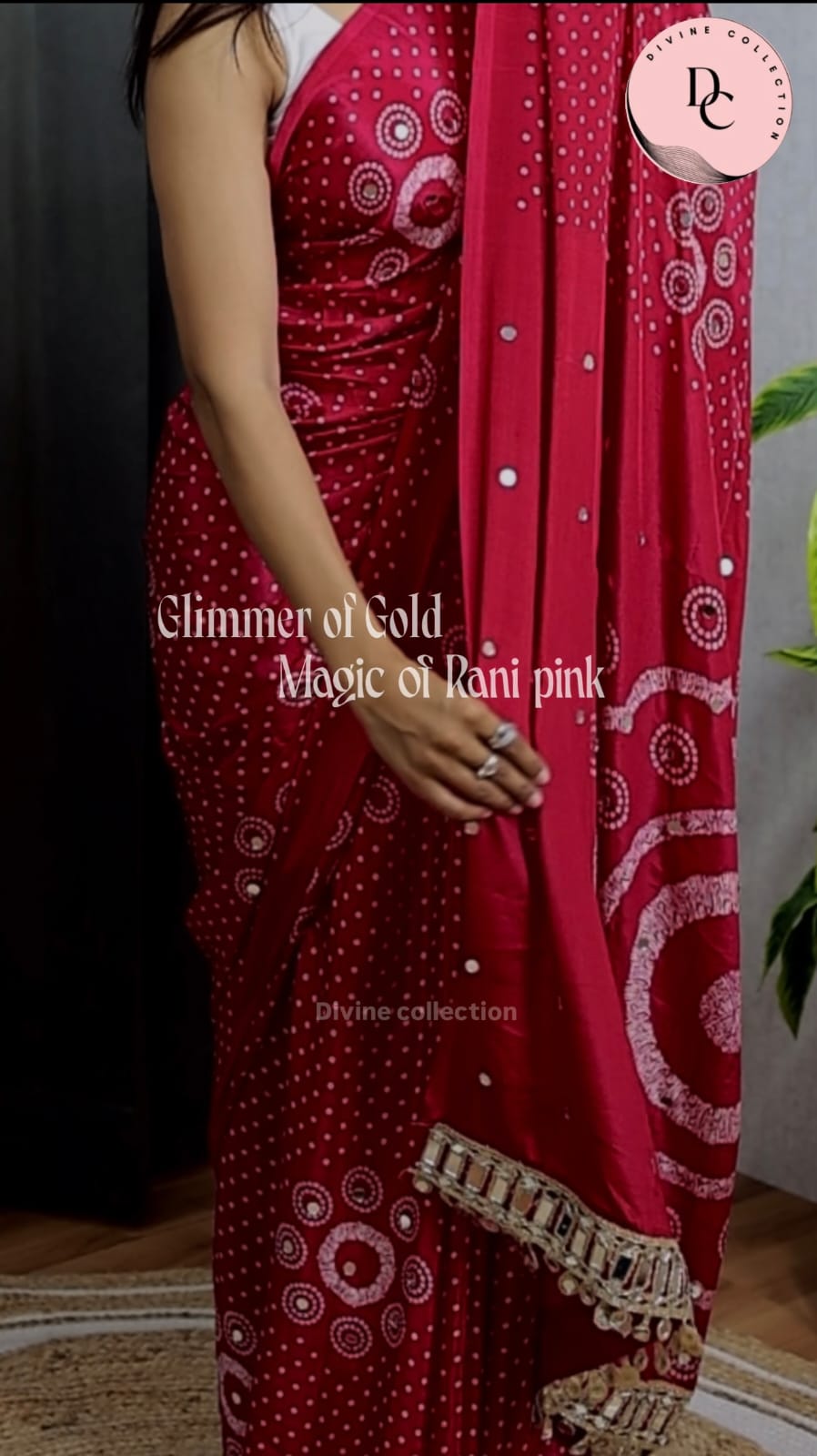 Rupali Pure Gajji Silk Ajrakh Bandhej Saree