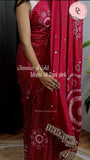 Rupali Pure Gajji Silk Ajrakh Bandhej Saree