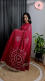 Rupali Pure Gajji Silk Ajrakh Bandhej Saree