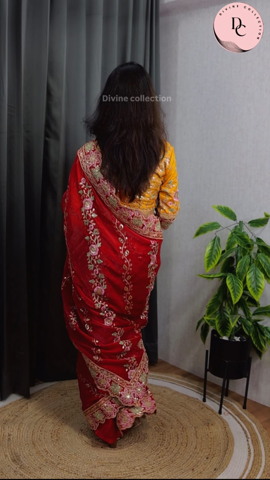 Jhamkudi Designer Fendi Satin Sequin Lehariya Saree