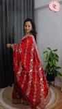 Jhamkudi Designer Fendi Satin Sequin Lehariya Saree