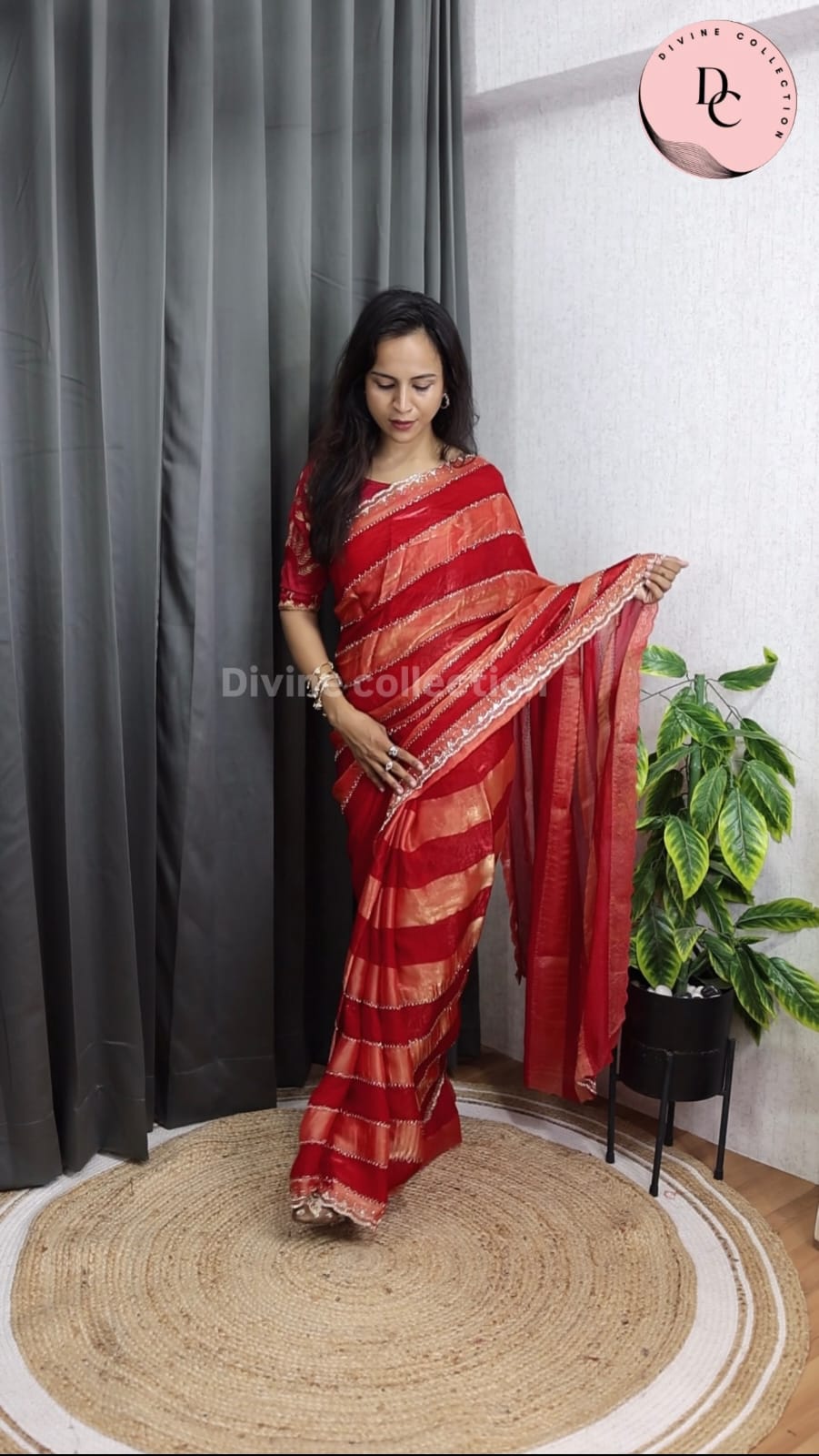 Simmer Space Silk Lehariya Saree