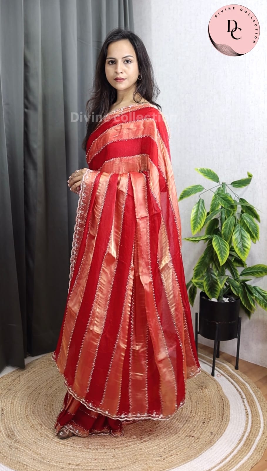 Simmer Space Silk Lehariya Saree
