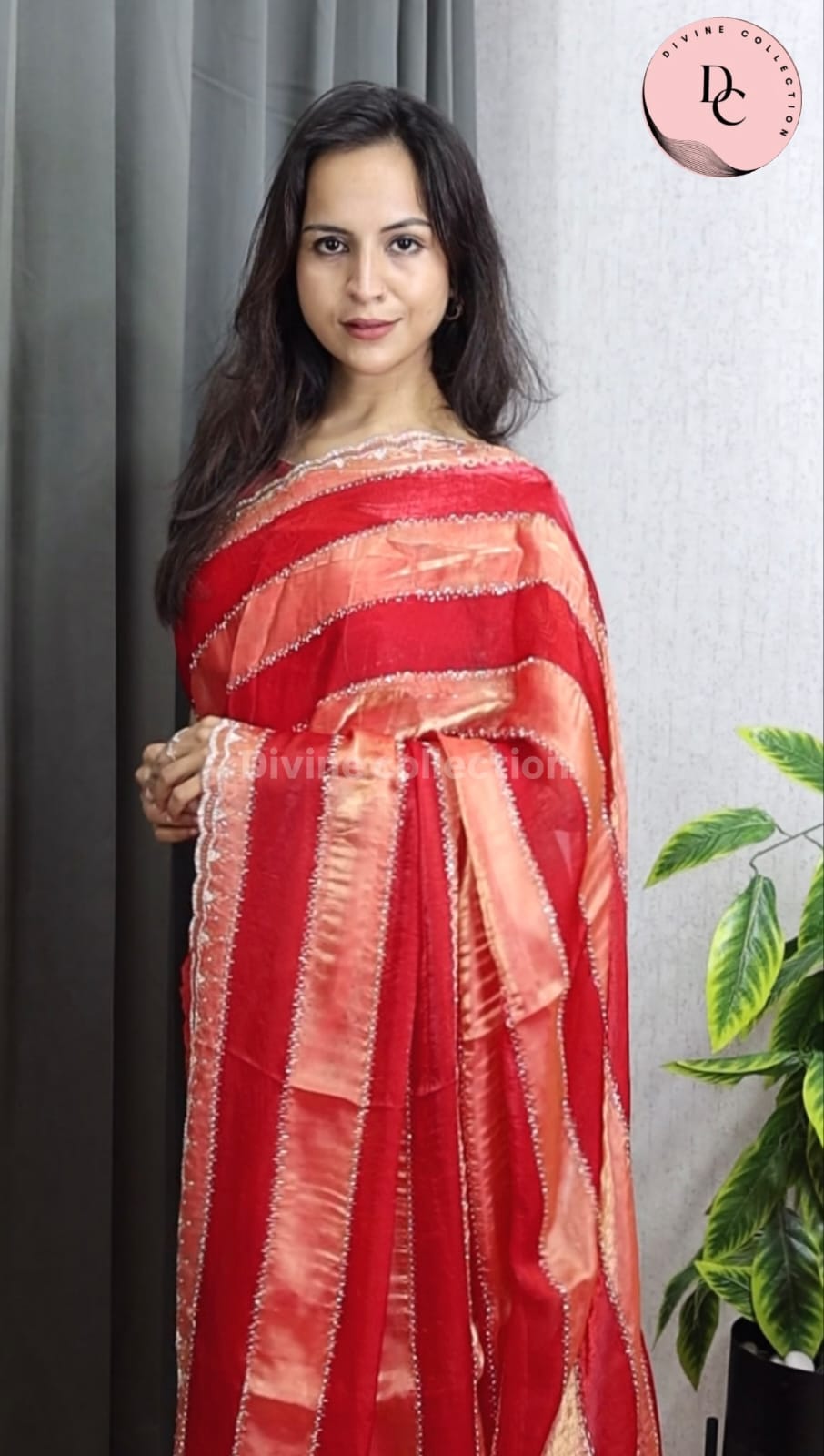 Simmer Space Silk Lehariya Saree